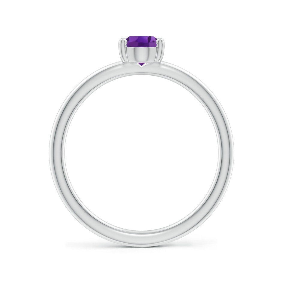 7x5mm AAA Classic Solitaire Oval Amethyst Promise Ring in S999 Silver side 199