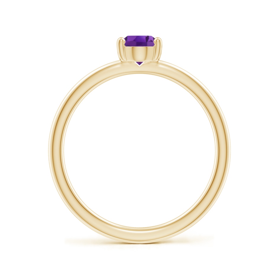 7x5mm AAA Classic Solitaire Oval Amethyst Promise Ring in Yellow Gold side 199