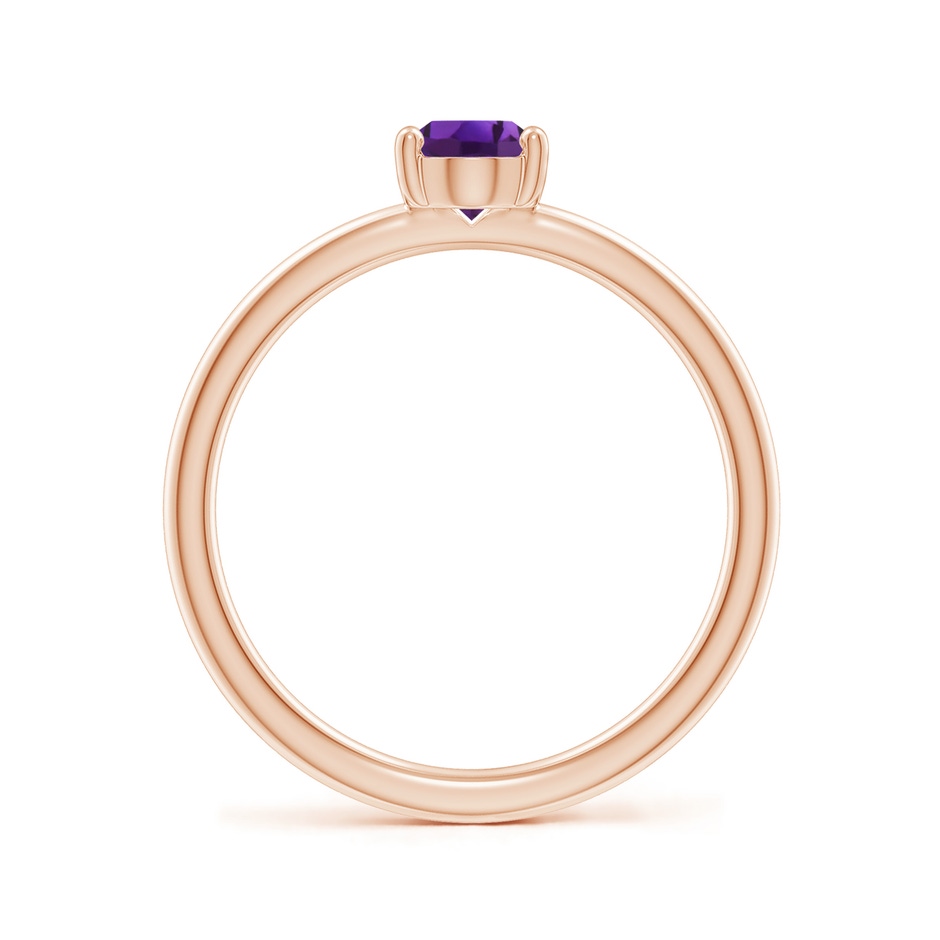 7x5mm AAAA Classic Solitaire Oval Amethyst Promise Ring in 18K Rose Gold side 199