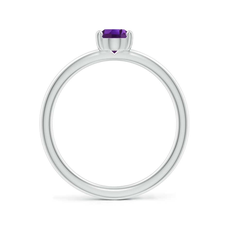 7x5mm AAAA Classic Solitaire Oval Amethyst Promise Ring in White Gold side 199