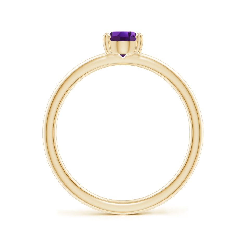 7x5mm AAAA Classic Solitaire Oval Amethyst Promise Ring in Yellow Gold side 199