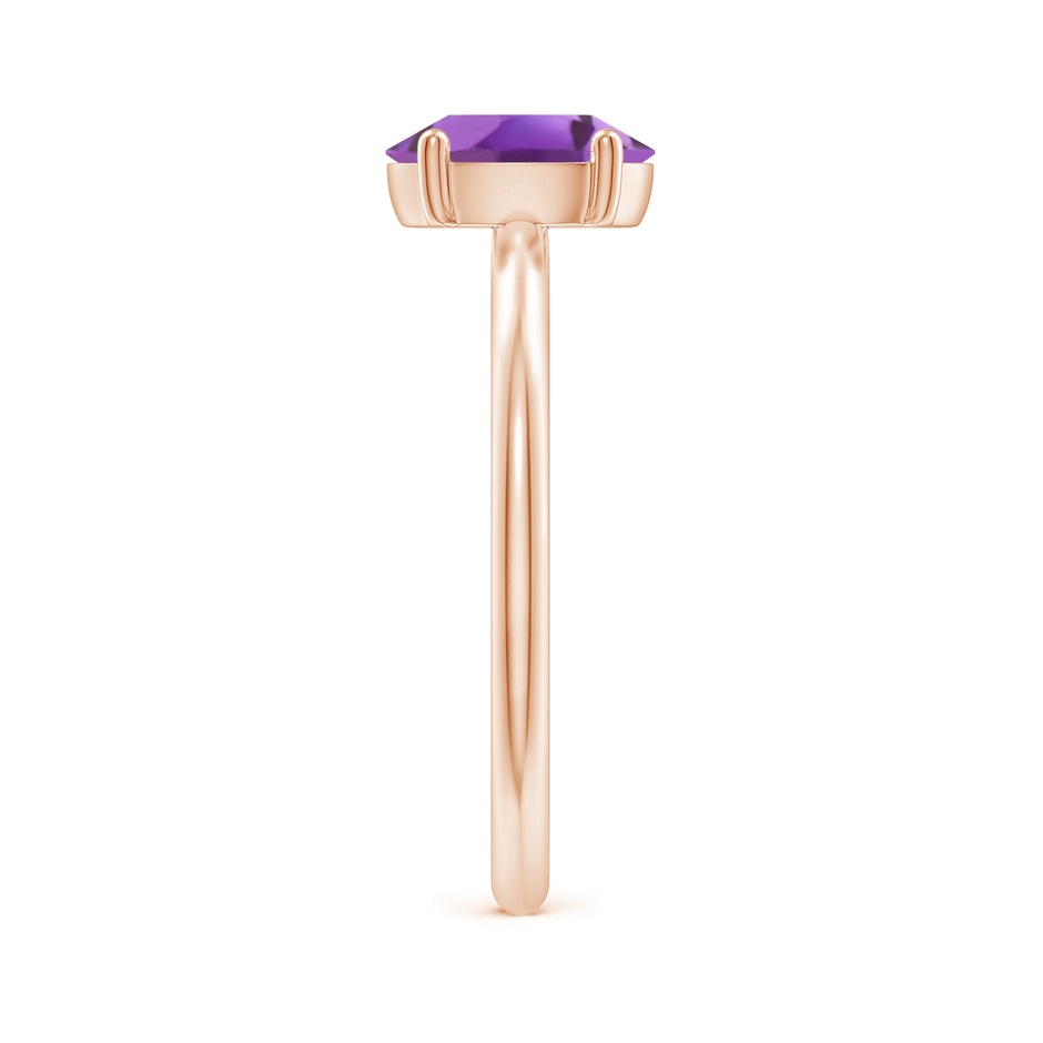 8x6mm A Classic Solitaire Oval Amethyst Promise Ring in 18K Rose Gold side 299