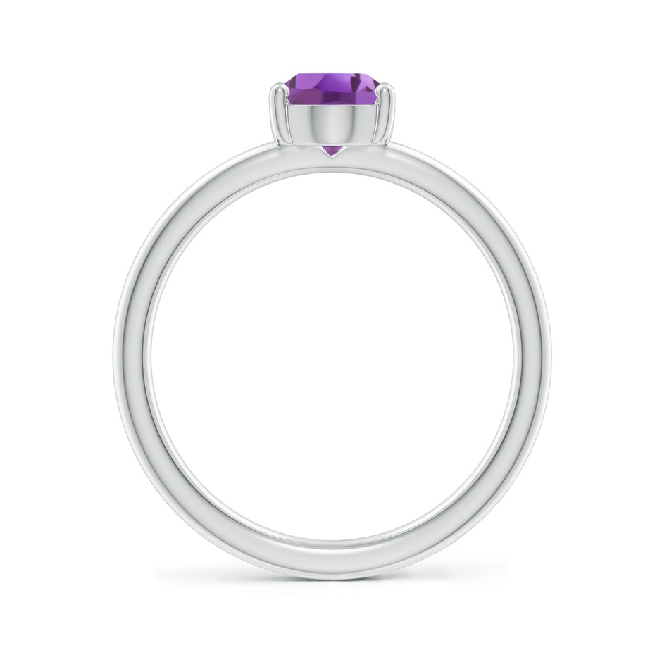 8x6mm A Classic Solitaire Oval Amethyst Promise Ring in 18K White Gold side 199