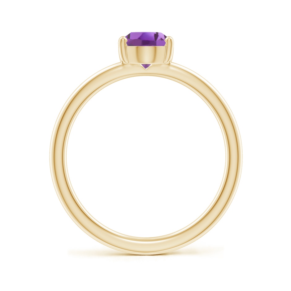 8x6mm A Classic Solitaire Oval Amethyst Promise Ring in 18K Yellow Gold side 199