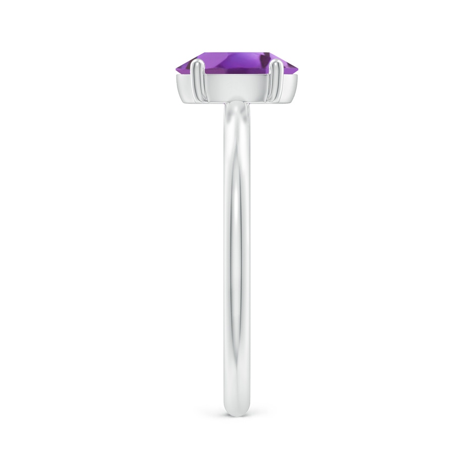 8x6mm A Classic Solitaire Oval Amethyst Promise Ring in White Gold side 299