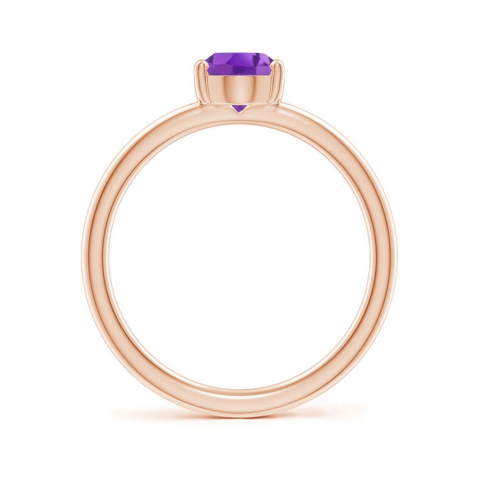 8x6mm AA Classic Solitaire Oval Amethyst Promise Ring in Rose Gold side 199