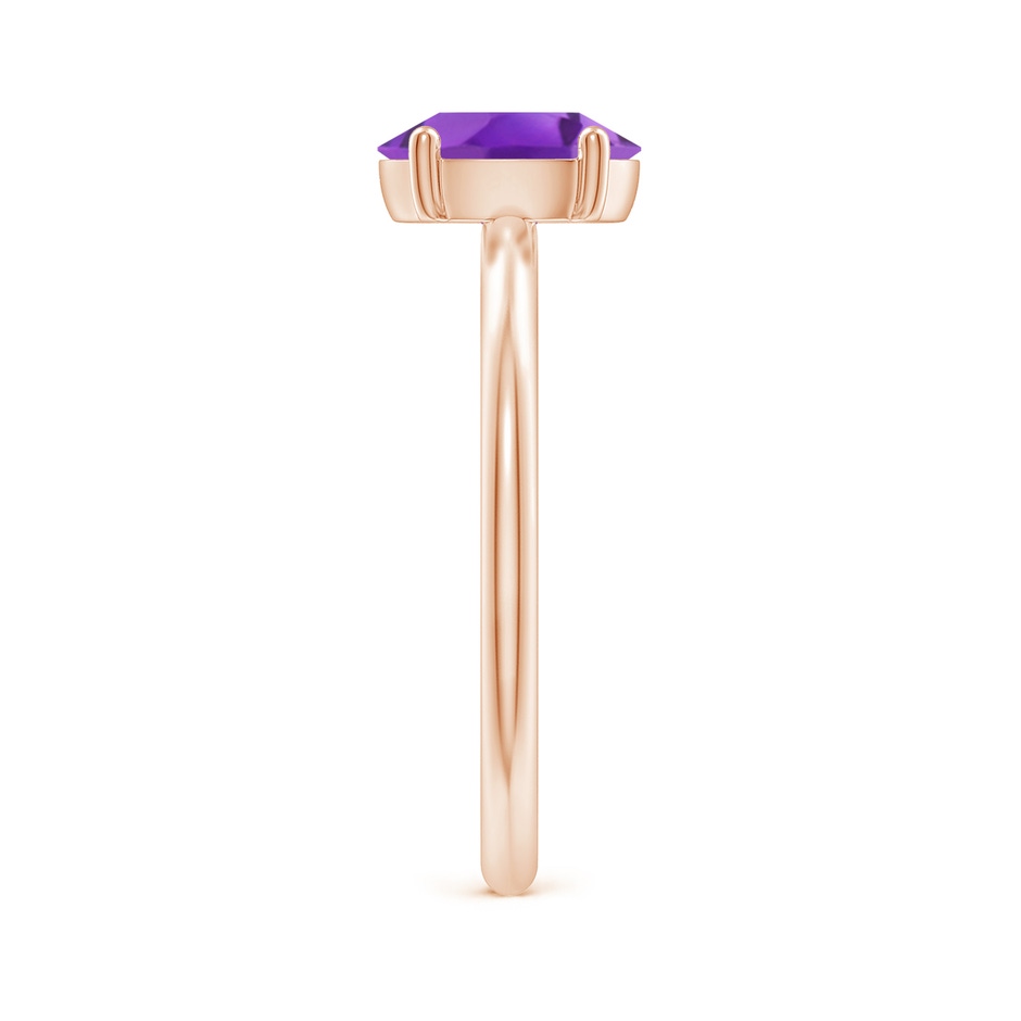 8x6mm AA Classic Solitaire Oval Amethyst Promise Ring in Rose Gold side 299