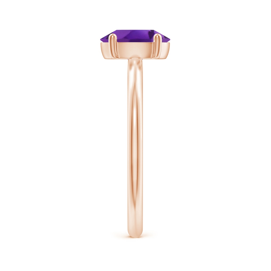 8x6mm AAA Classic Solitaire Oval Amethyst Promise Ring in Rose Gold side 299
