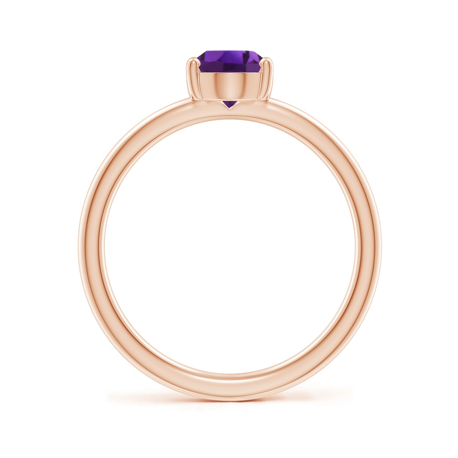 8x6mm AAAA Classic Solitaire Oval Amethyst Promise Ring in 18K Rose Gold side 199