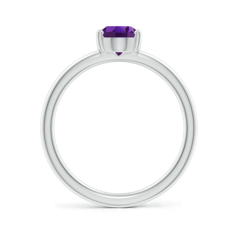 8x6mm AAAA Classic Solitaire Oval Amethyst Promise Ring in P950 Platinum side 199