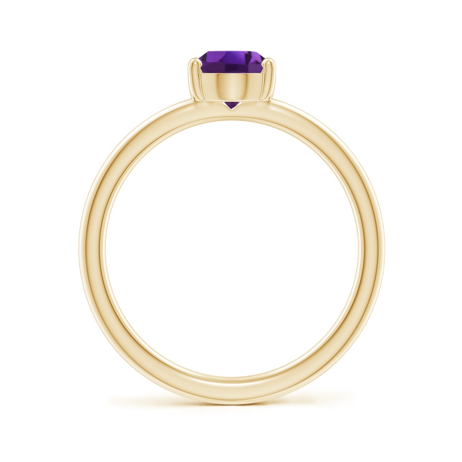 8x6mm AAAA Classic Solitaire Oval Amethyst Promise Ring in Yellow Gold side 199