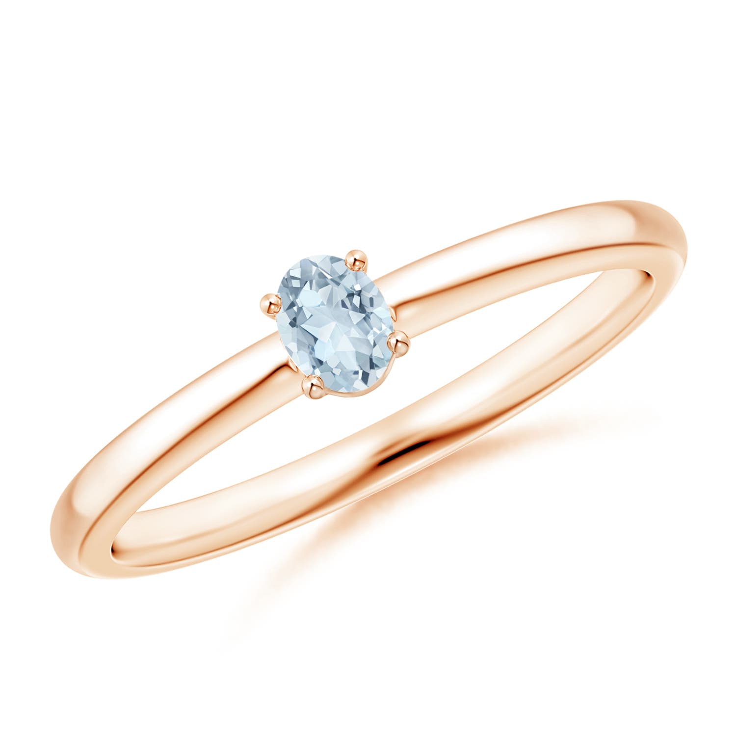 A - Aquamarine / 0.15 CT / 14 KT Rose Gold