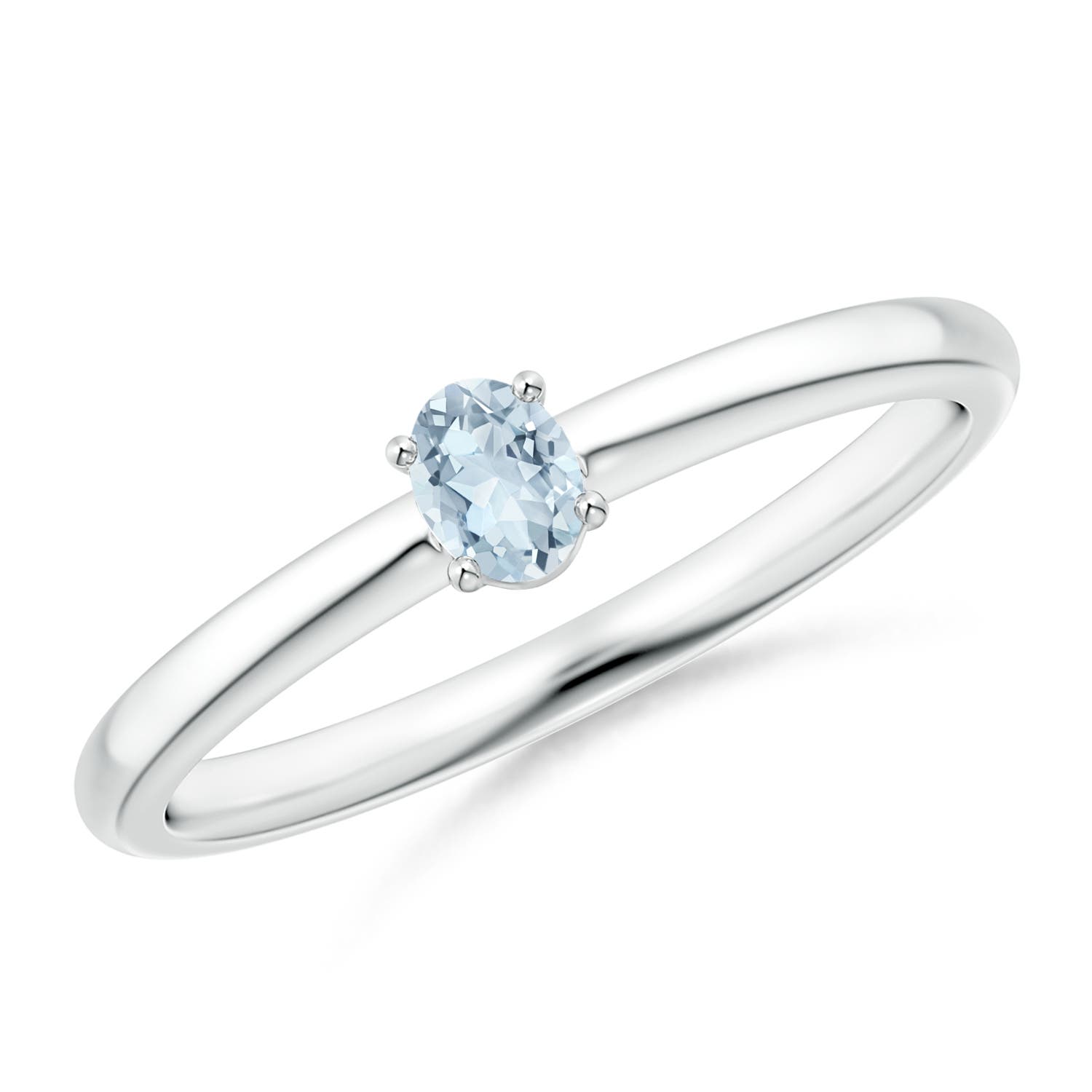 A - Aquamarine / 0.15 CT / 14 KT White Gold