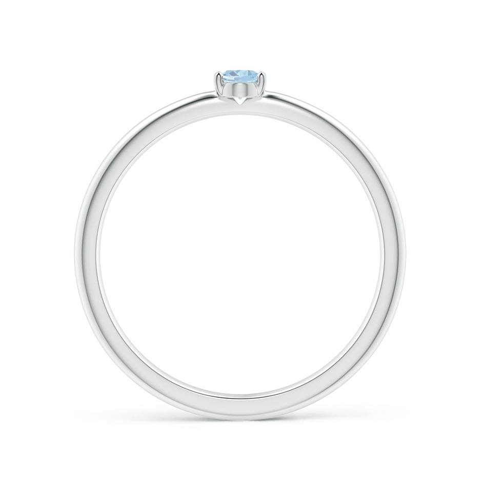 4x3mm A Classic Solitaire Oval Aquamarine Promise Ring in White Gold side-1