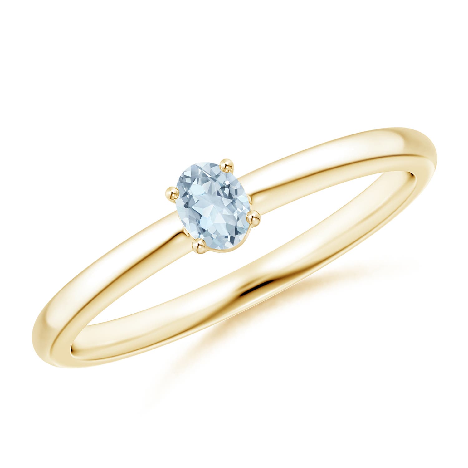 A - Aquamarine / 0.15 CT / 14 KT Yellow Gold