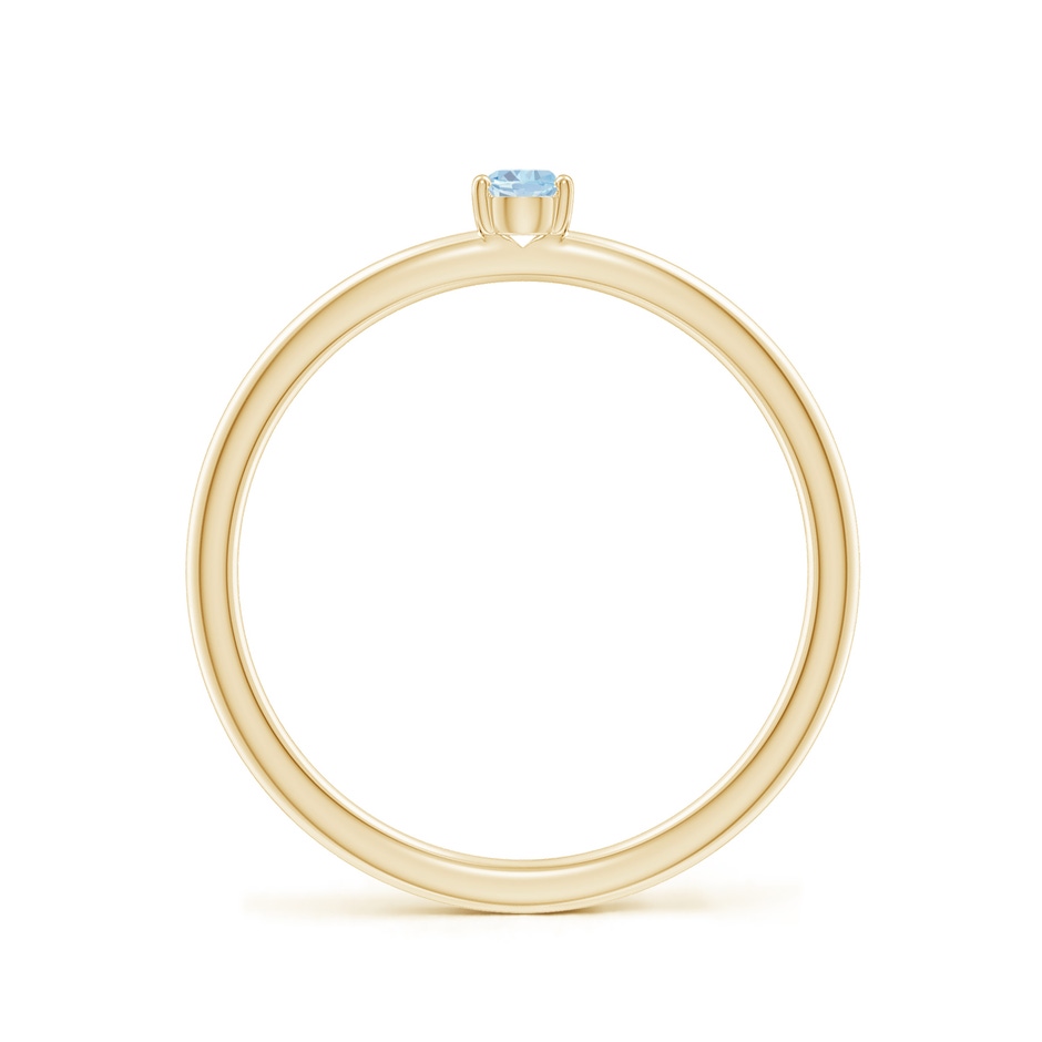 4x3mm A Classic Solitaire Oval Aquamarine Promise Ring in Yellow Gold side 199