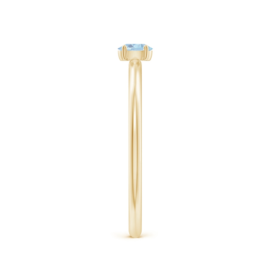 4x3mm A Classic Solitaire Oval Aquamarine Promise Ring in Yellow Gold side 299