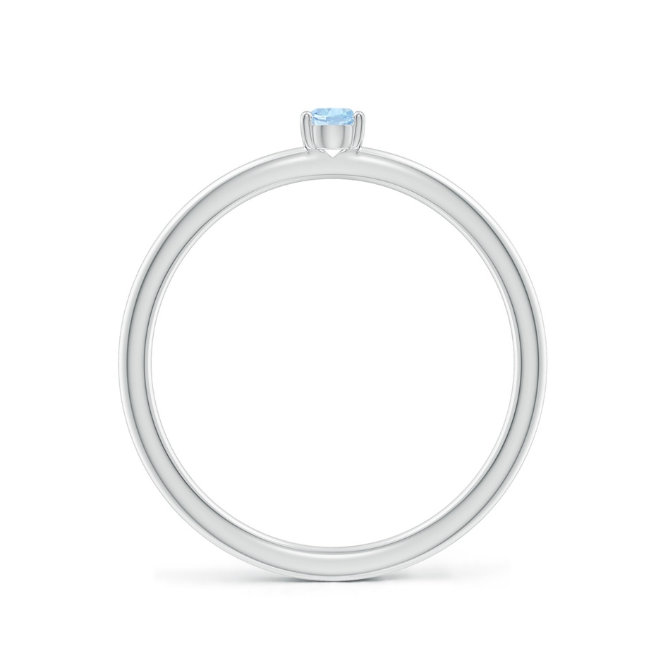 4x3mm AA Classic Solitaire Oval Aquamarine Promise Ring in 18K White Gold side 199