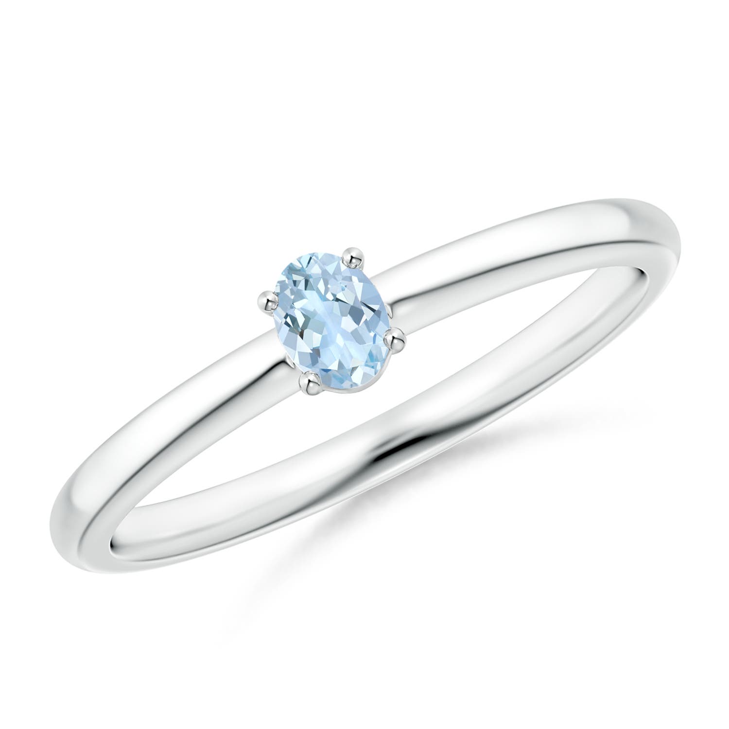 AA - Aquamarine / 0.15 CT / 14 KT White Gold