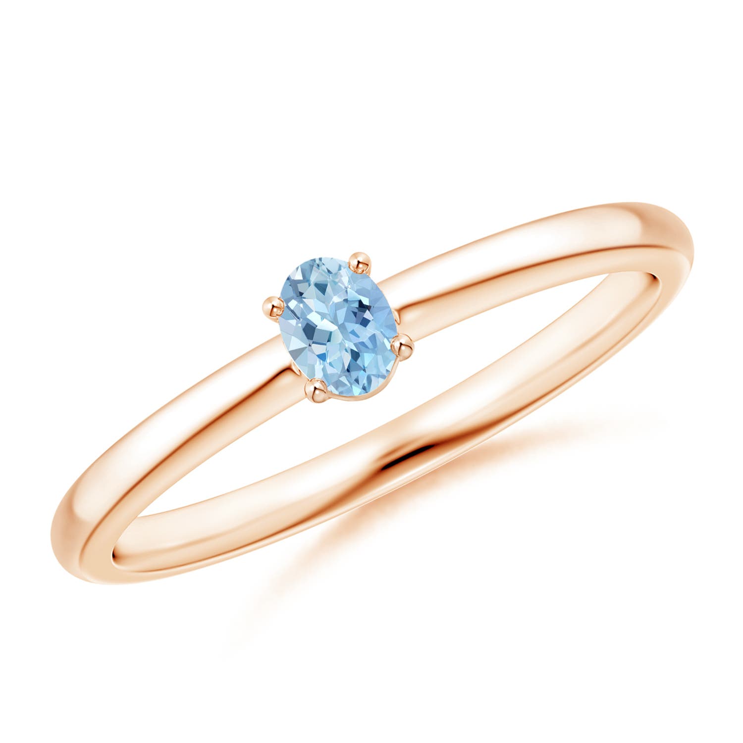 AAA - Aquamarine / 0.15 CT / 14 KT Rose Gold