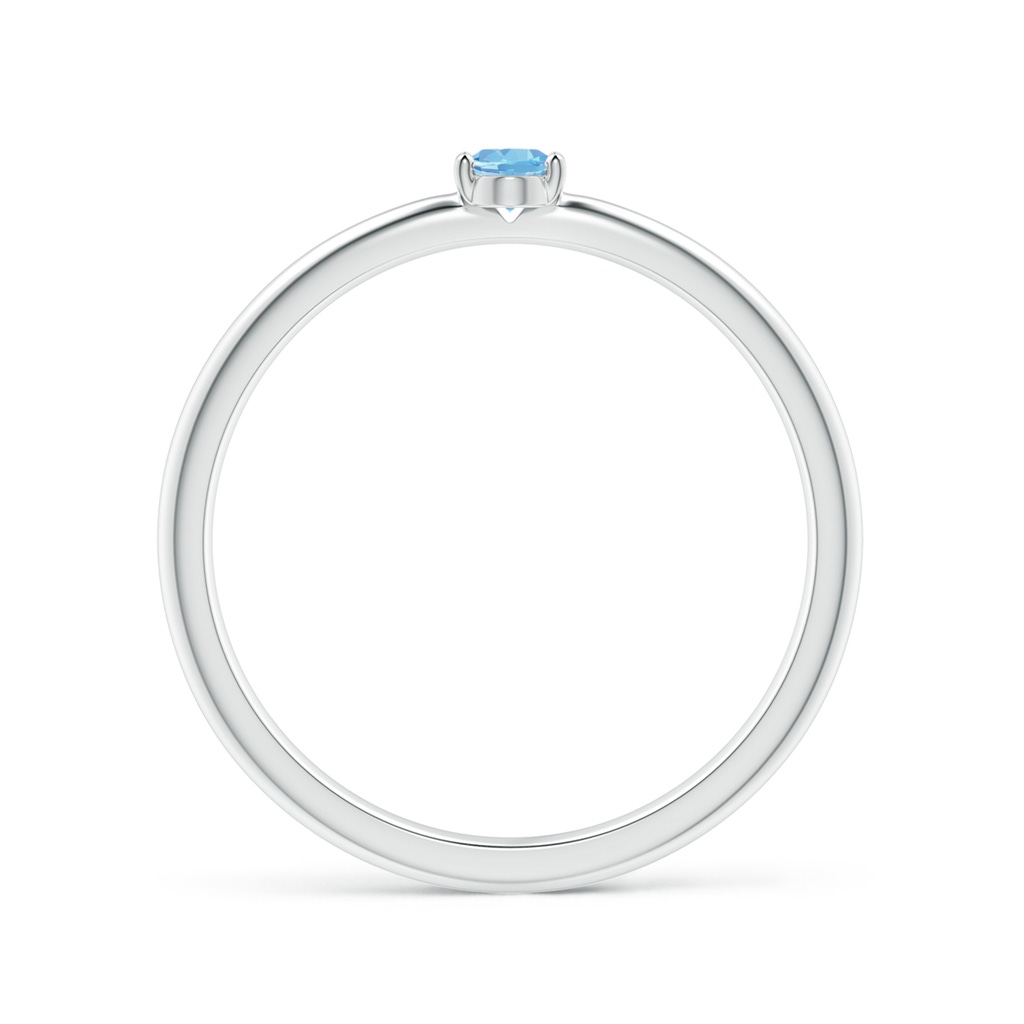 4x3mm AAAA Classic Solitaire Oval Aquamarine Promise Ring in P950 Platinum - side_1