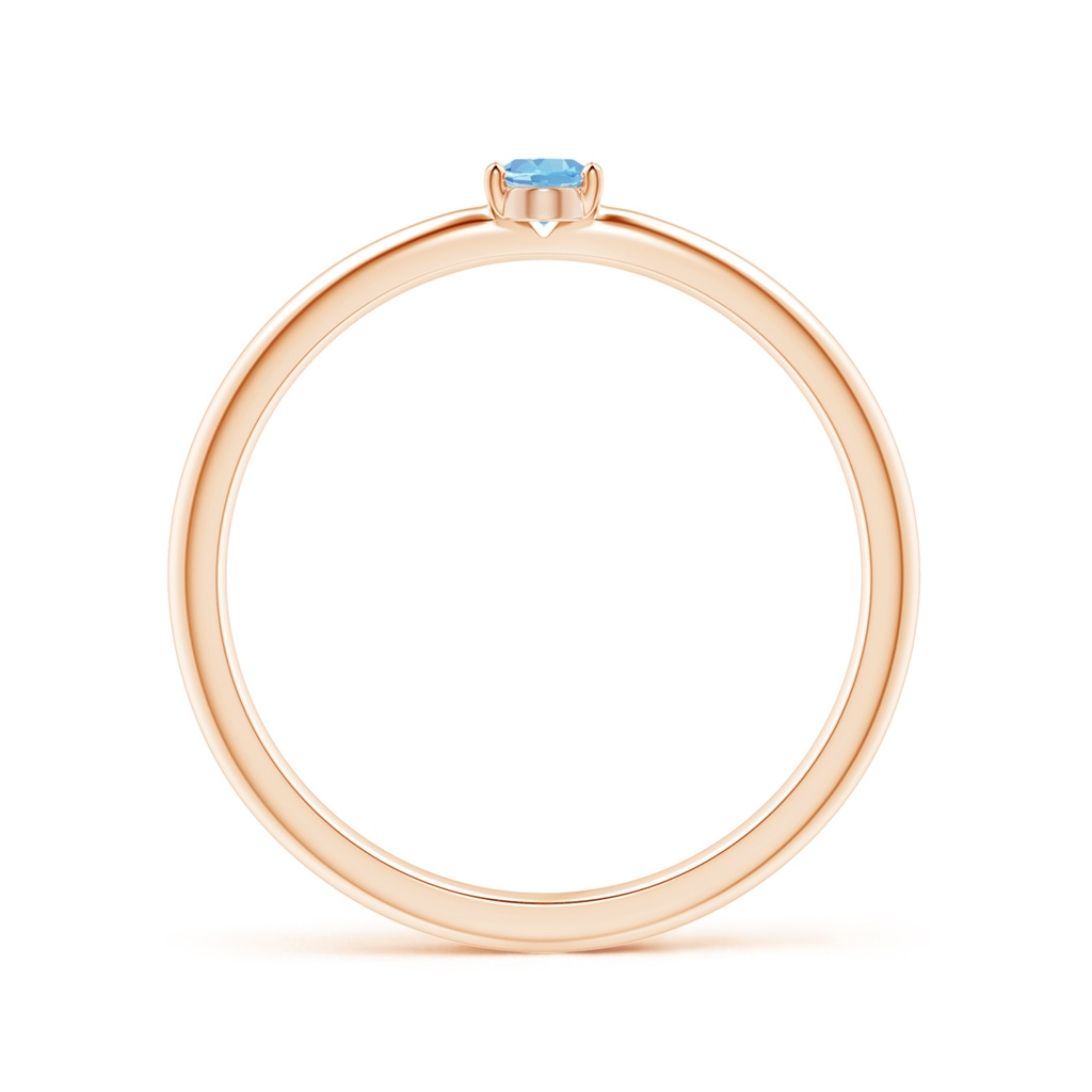4x3mm AAAA Classic Solitaire Oval Aquamarine Promise Ring in Rose Gold - side_1