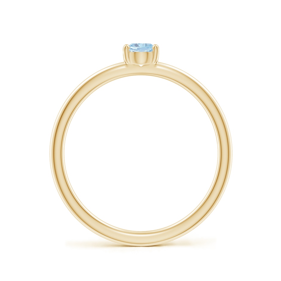 5x4mm A Classic Solitaire Oval Aquamarine Promise Ring in 10K Yellow Gold side 199