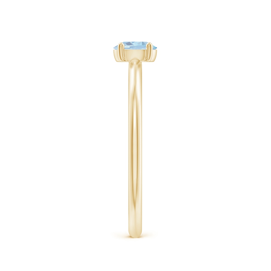 5x4mm A Classic Solitaire Oval Aquamarine Promise Ring in 10K Yellow Gold side 299