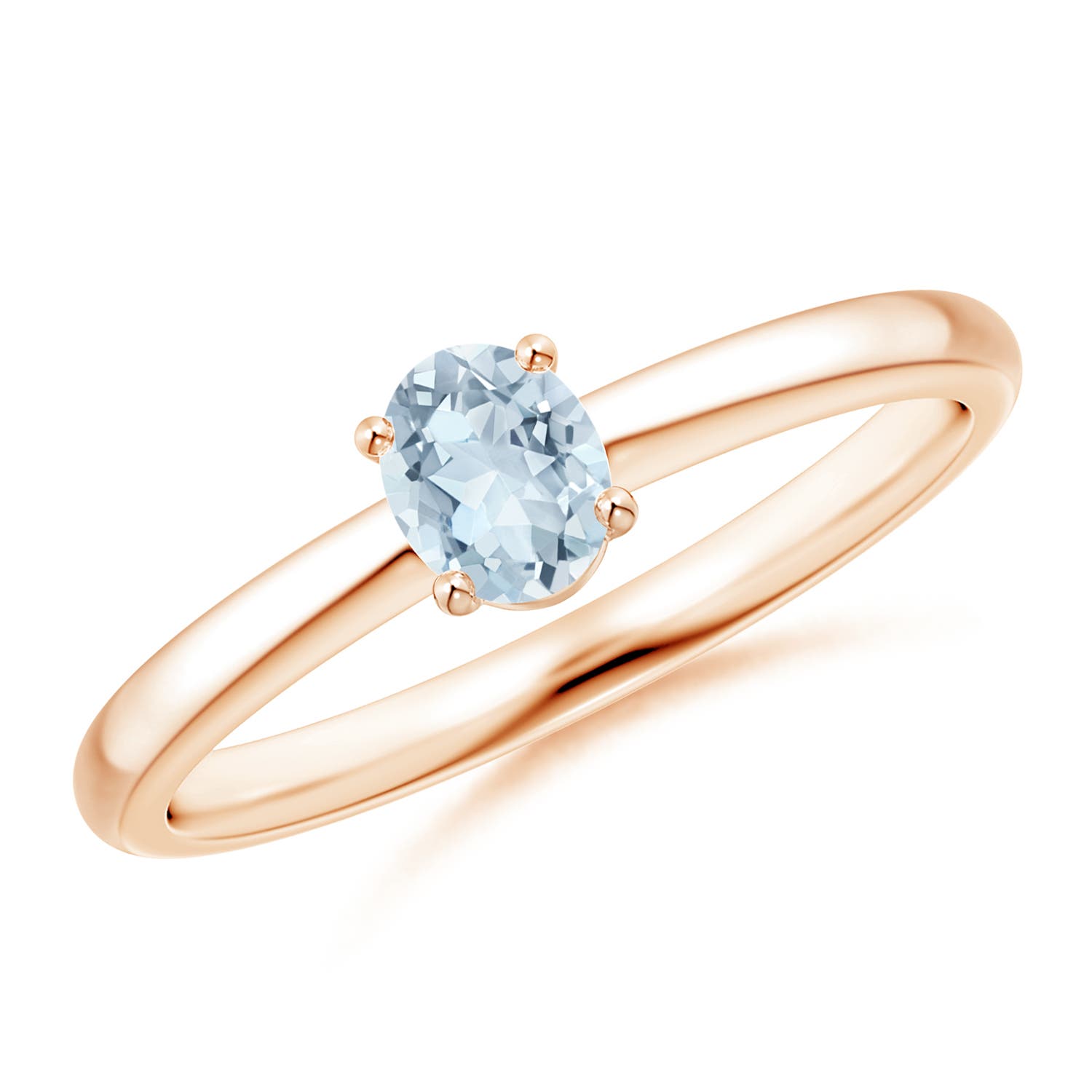 A - Aquamarine / 0.3 CT / 14 KT Rose Gold