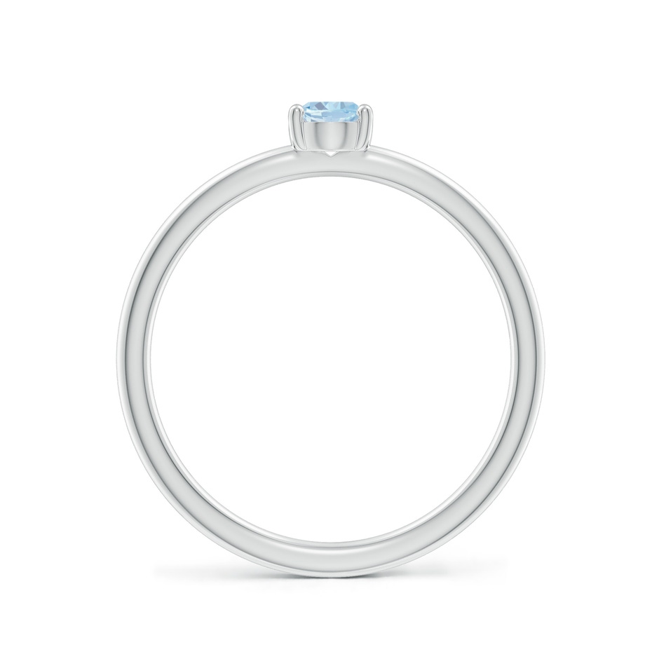 5x4mm A Classic Solitaire Oval Aquamarine Promise Ring in S999 Silver side 199