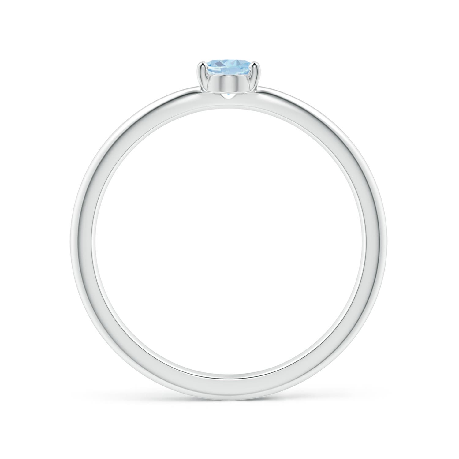 A - Aquamarine / 0.3 CT / 14 KT White Gold