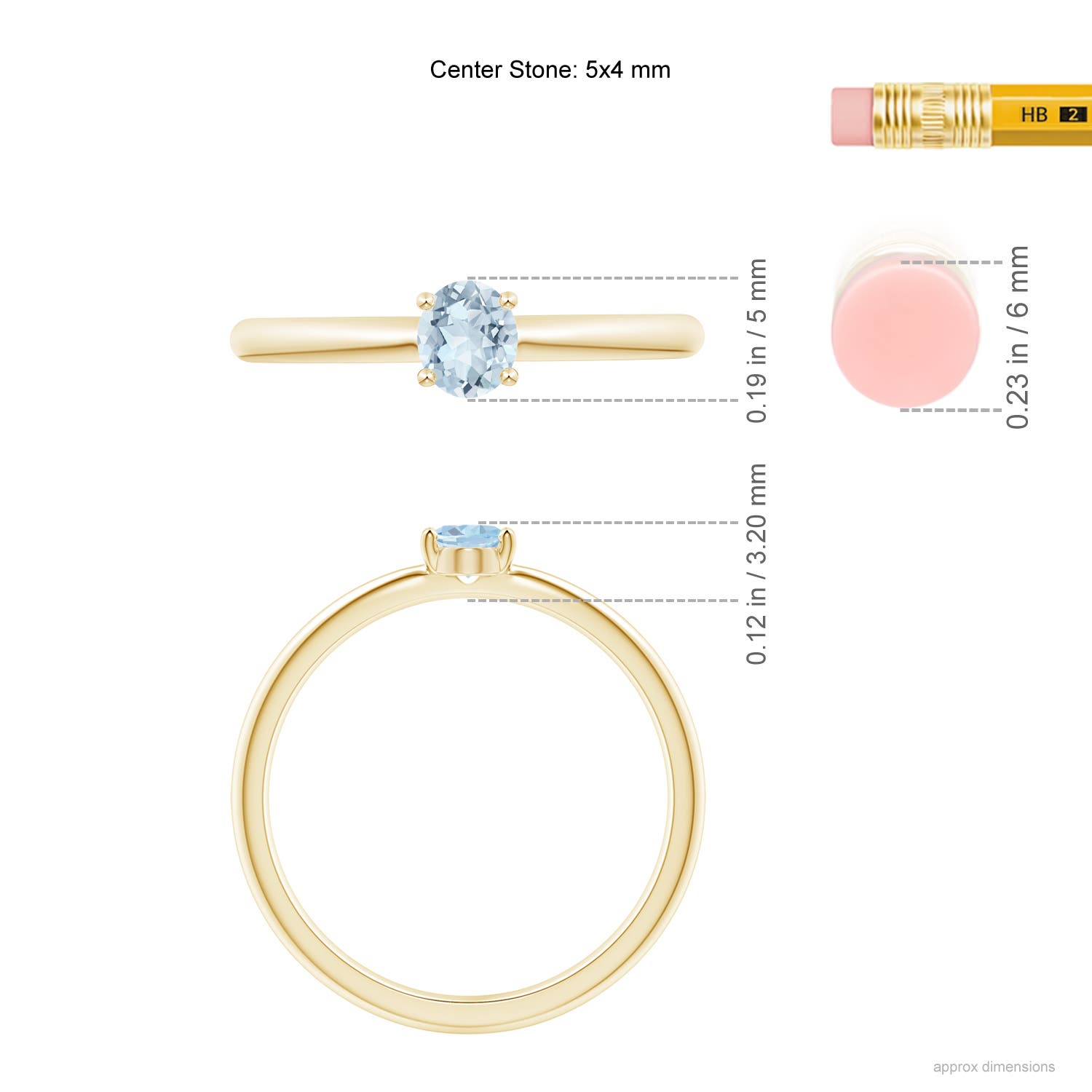 A - Aquamarine / 0.3 CT / 14 KT Yellow Gold