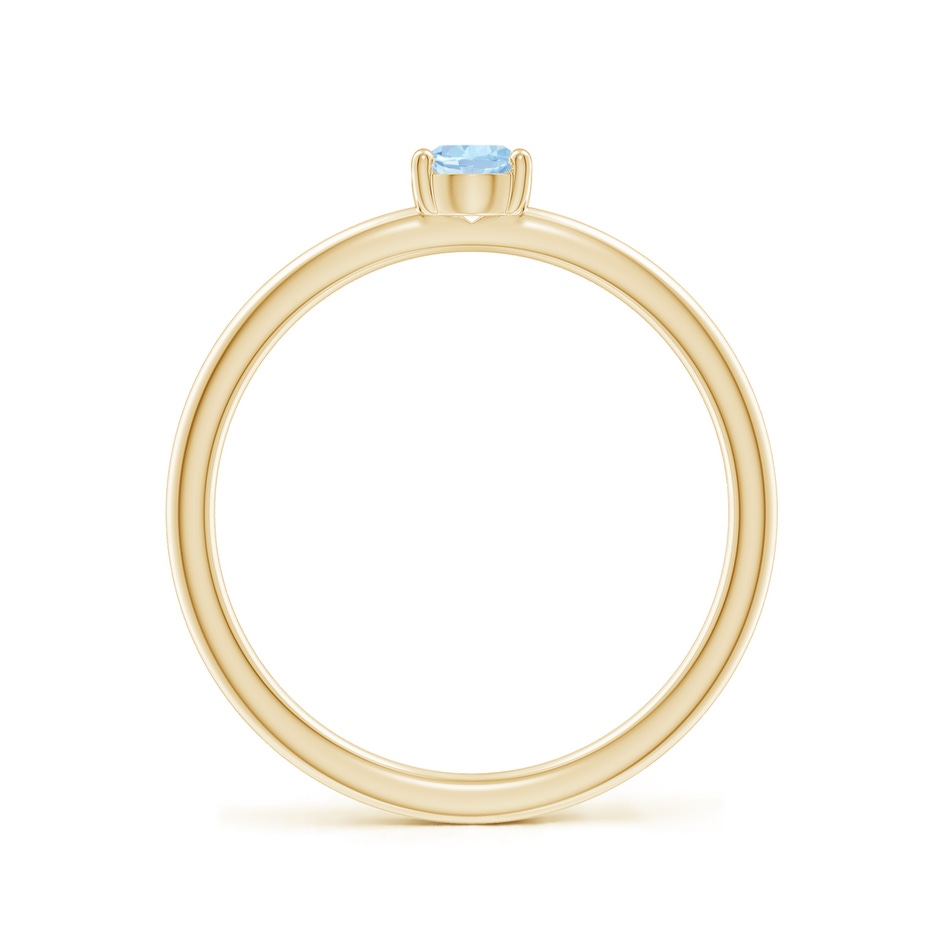 5x4mm AA Classic Solitaire Oval Aquamarine Promise Ring in 9K Yellow Gold side 199