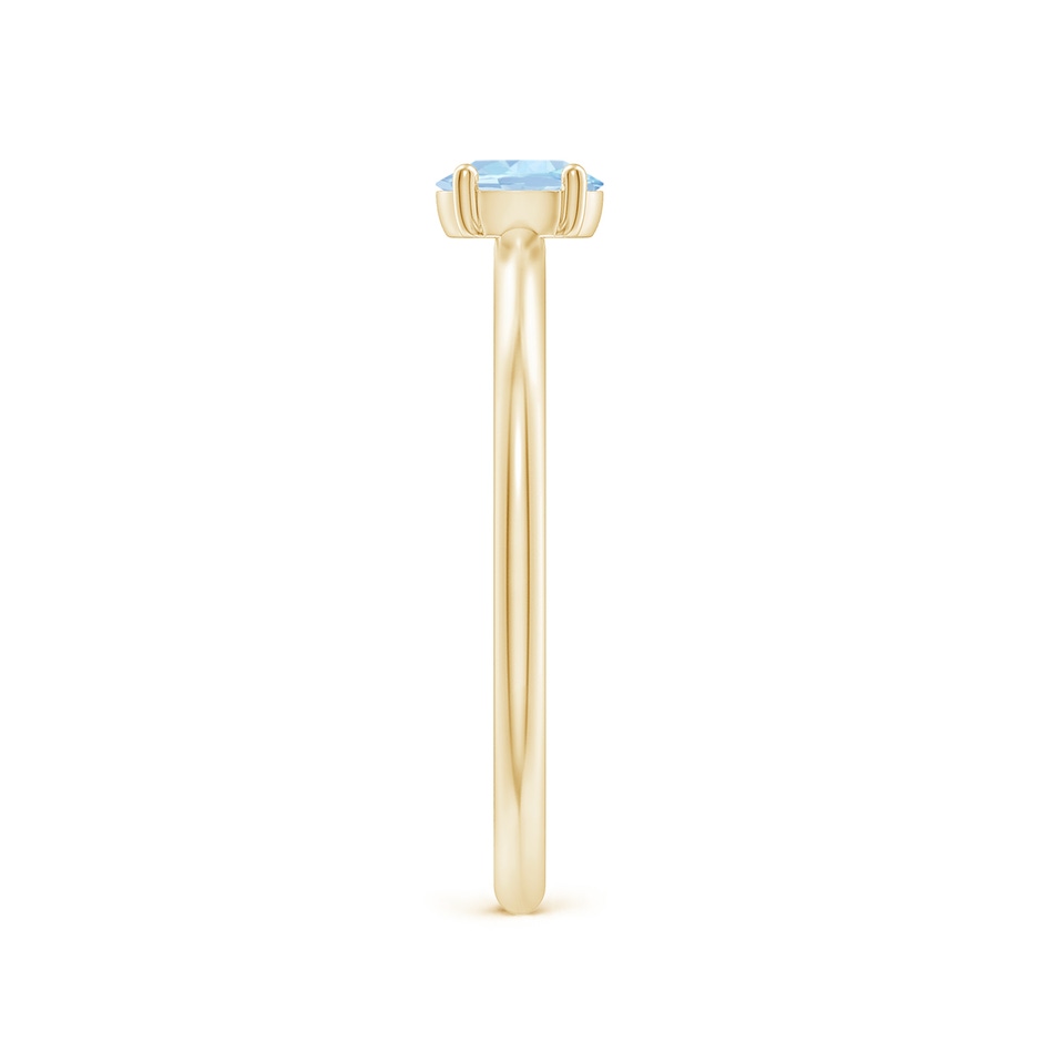 5x4mm AA Classic Solitaire Oval Aquamarine Promise Ring in 9K Yellow Gold side 299