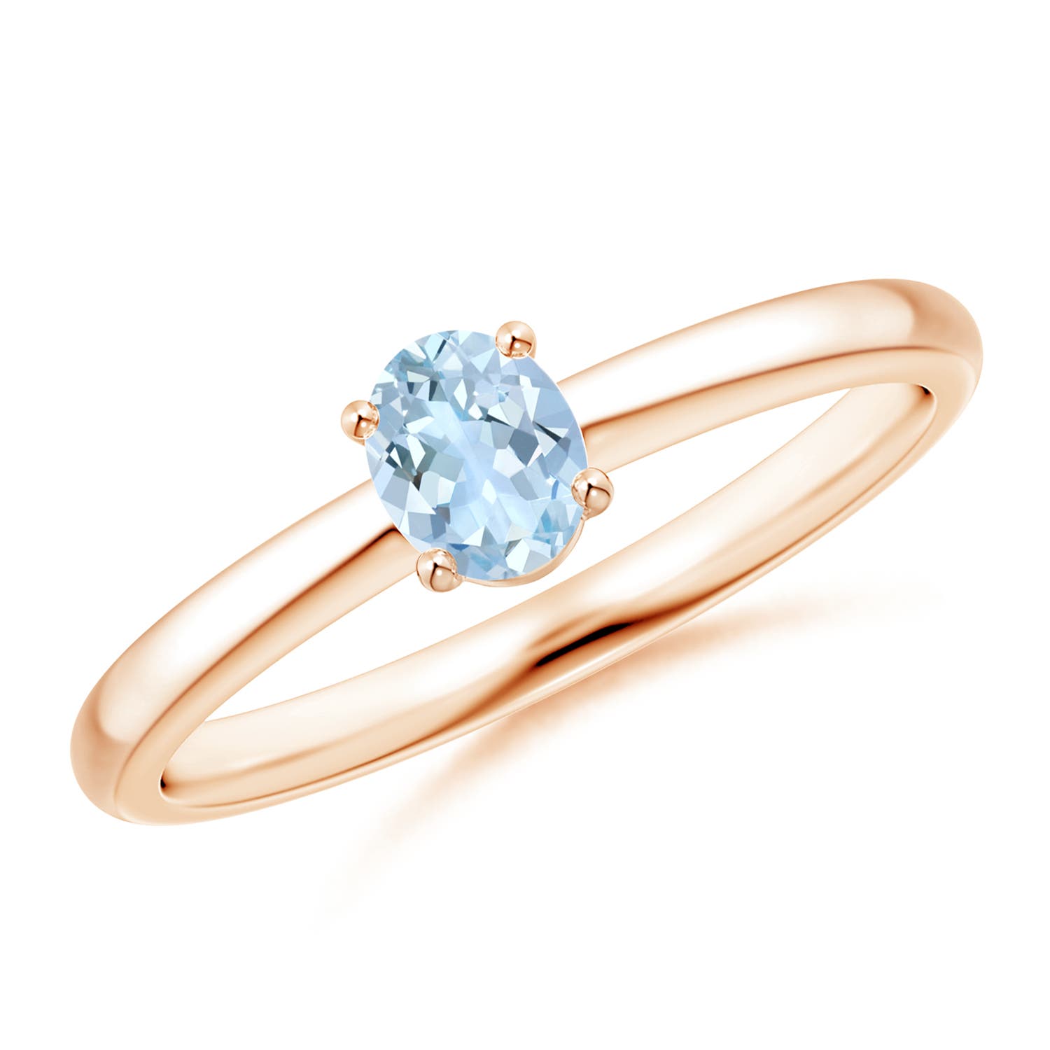 AA - Aquamarine / 0.3 CT / 14 KT Rose Gold