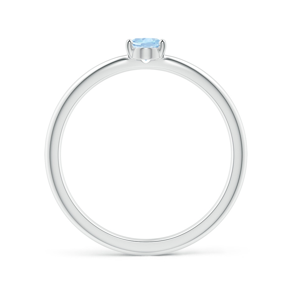 5x4mm AA Classic Solitaire Oval Aquamarine Promise Ring in White Gold side-1