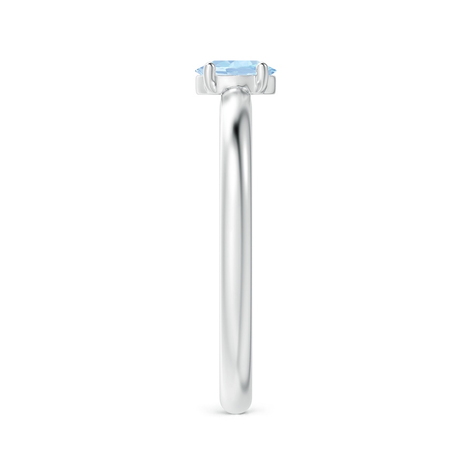 5x4mm AA Classic Solitaire Oval Aquamarine Promise Ring in White Gold side-2