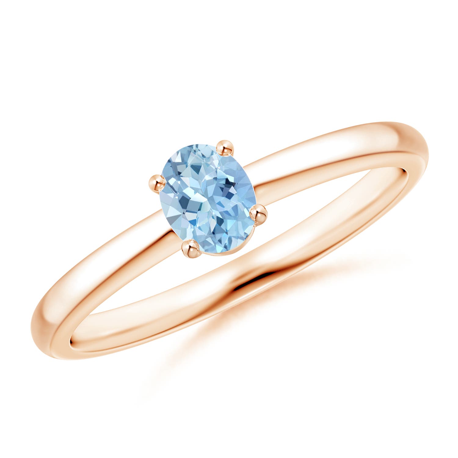 AAA - Aquamarine / 0.3 CT / 14 KT Rose Gold