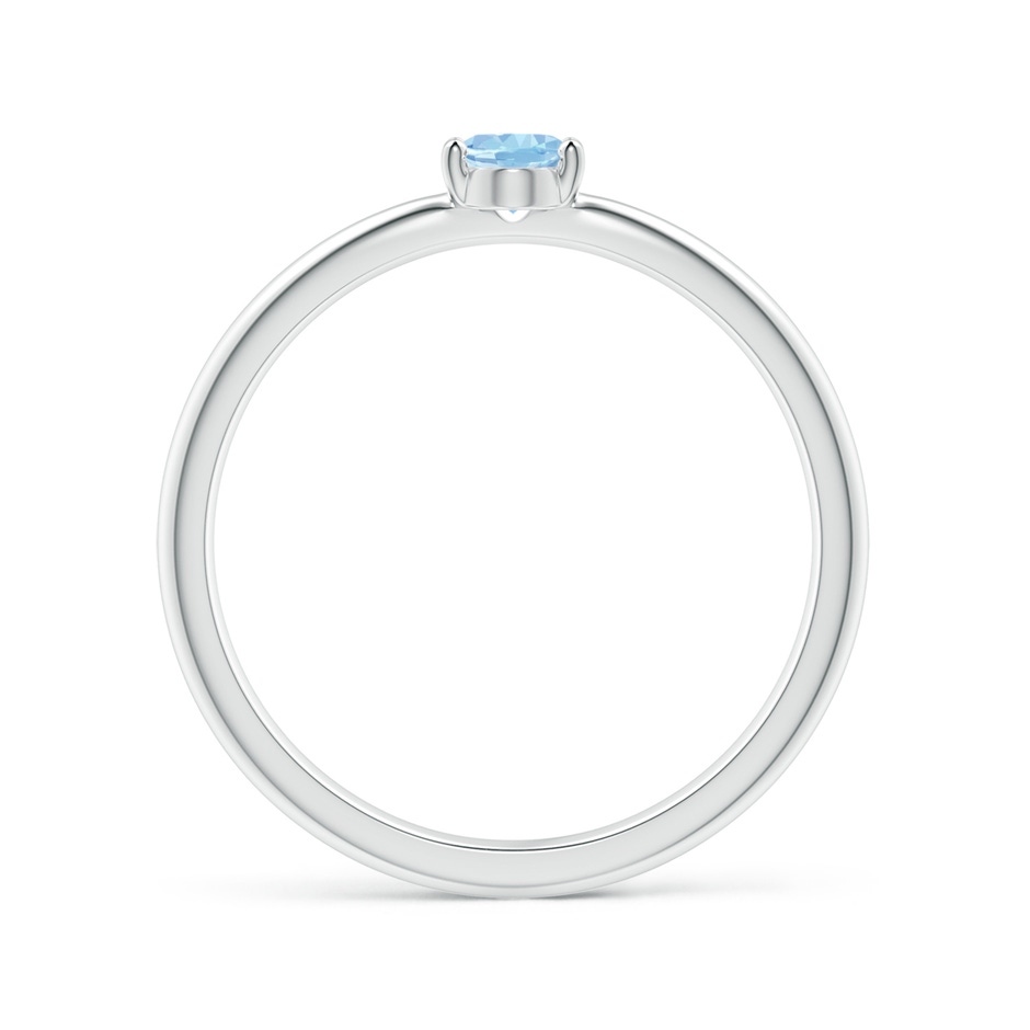 5x4mm AAA Classic Solitaire Oval Aquamarine Promise Ring in White Gold side-1