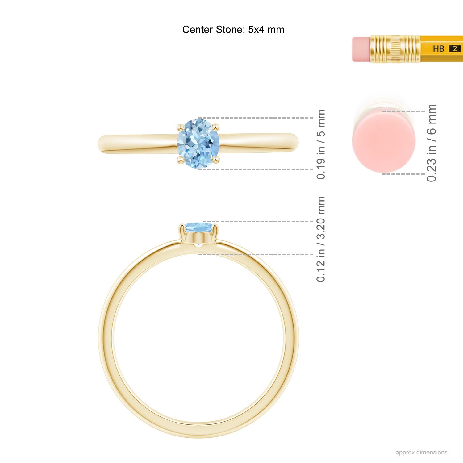 AAA - Aquamarine / 0.3 CT / 14 KT Yellow Gold