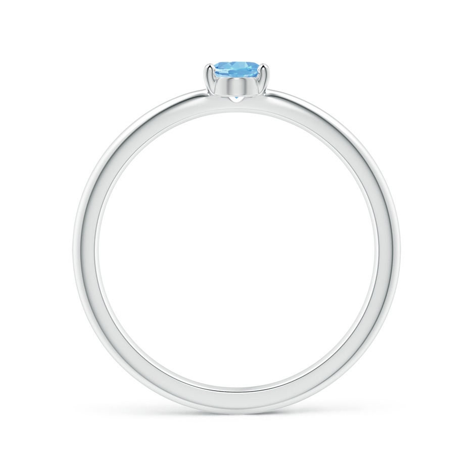 5x4mm AAAA Classic Solitaire Oval Aquamarine Promise Ring in White Gold side-1