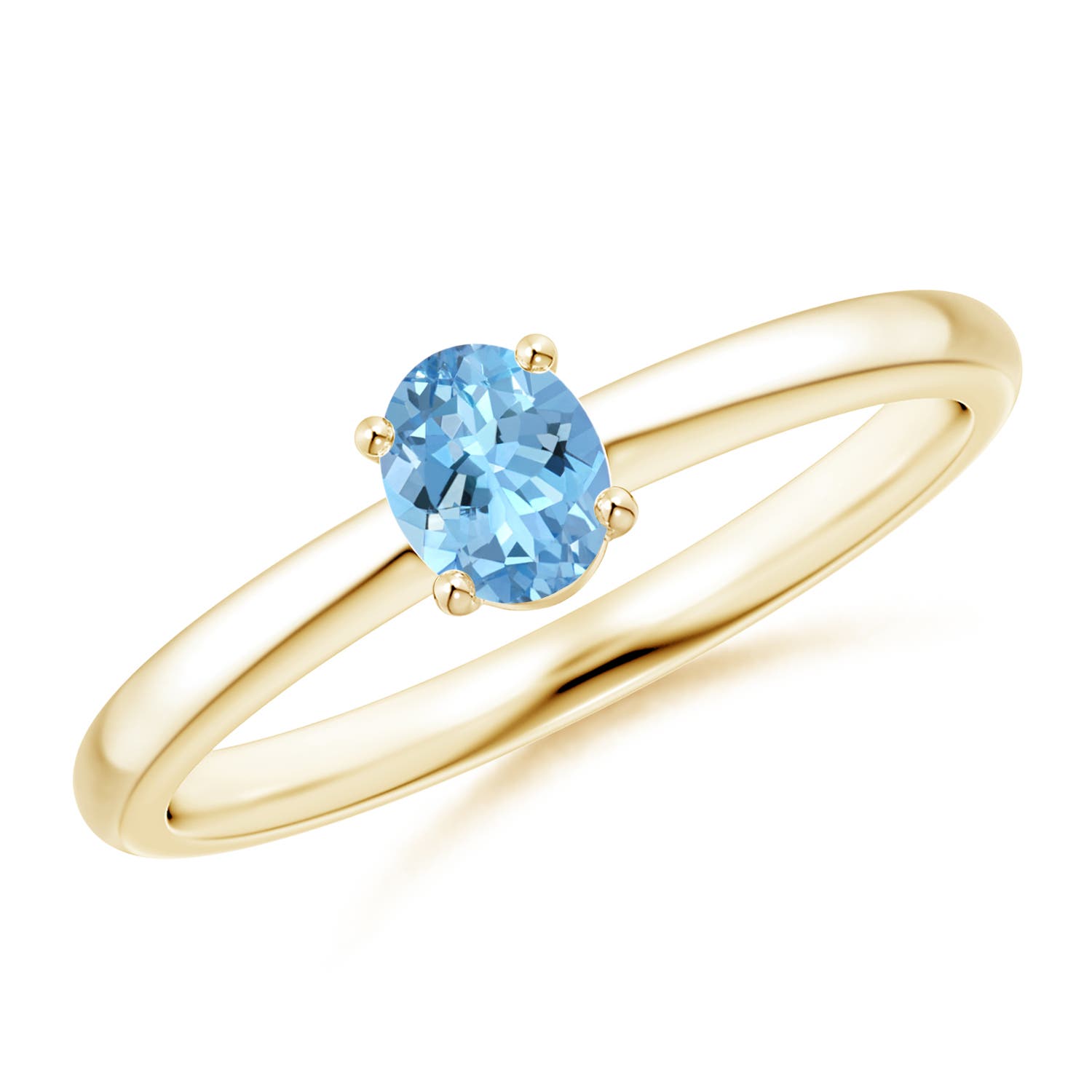 AAAA - Aquamarine / 0.3 CT / 14 KT Yellow Gold