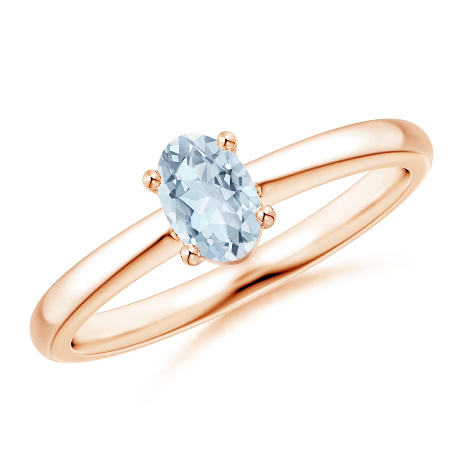 A - Aquamarine / 0.4 CT / 14 KT Rose Gold