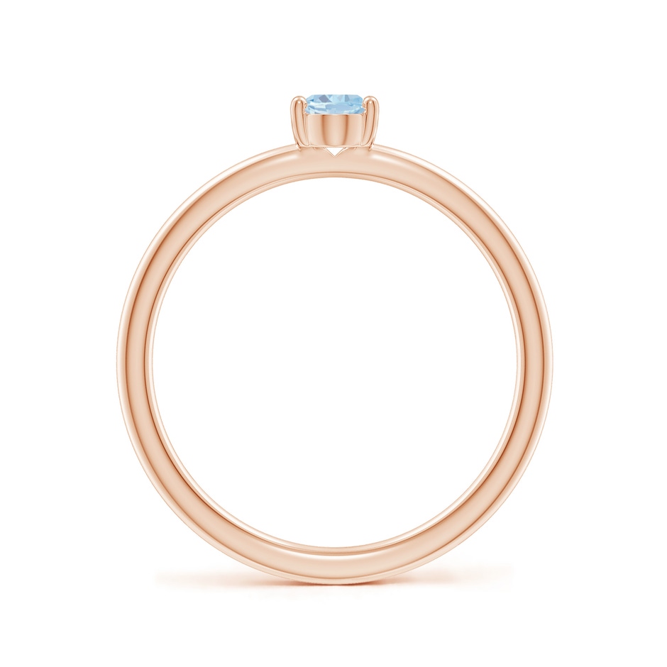 6x4mm A Classic Solitaire Oval Aquamarine Promise Ring in Rose Gold side 199