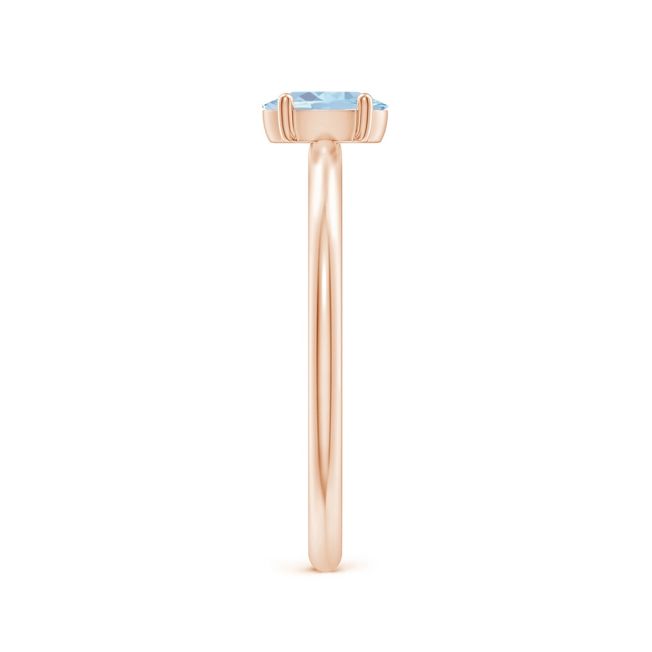 6x4mm A Classic Solitaire Oval Aquamarine Promise Ring in Rose Gold side 299