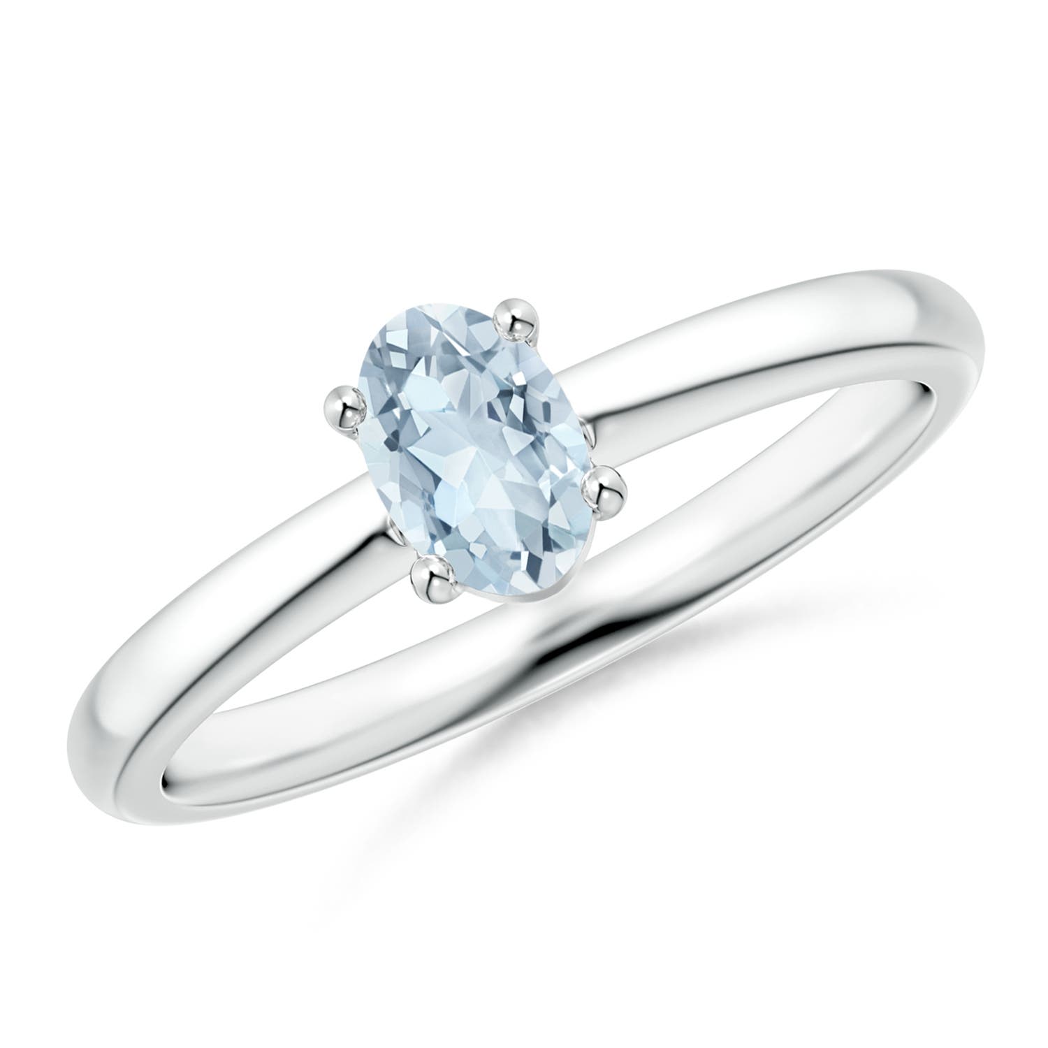 A - Aquamarine / 0.4 CT / 14 KT White Gold