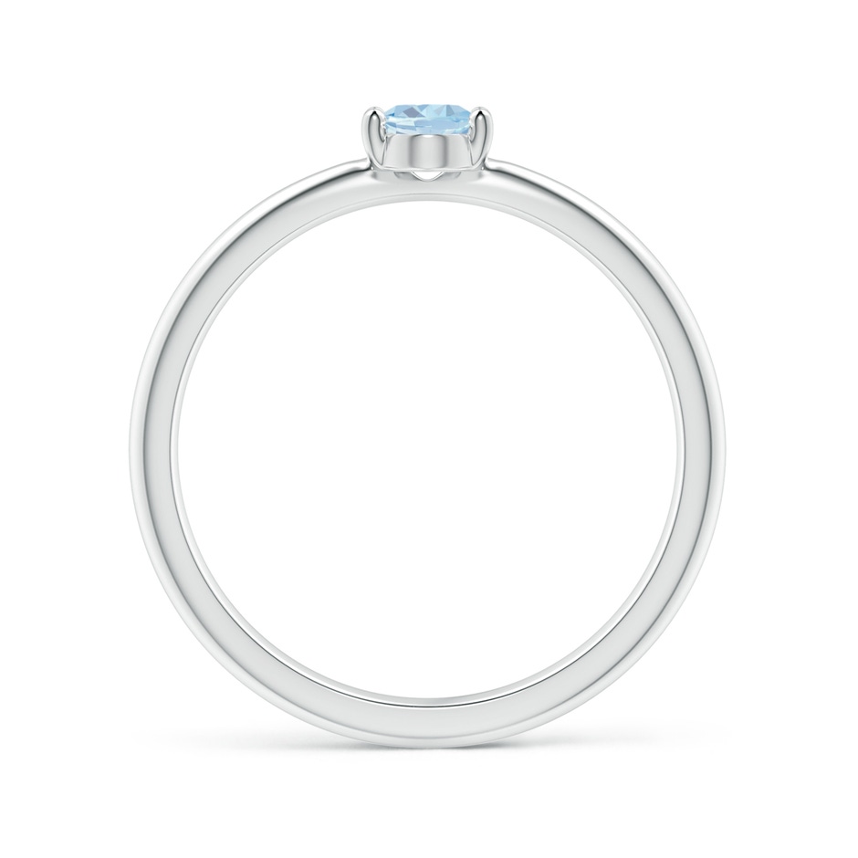 6x4mm A Classic Solitaire Oval Aquamarine Promise Ring in White Gold side-1