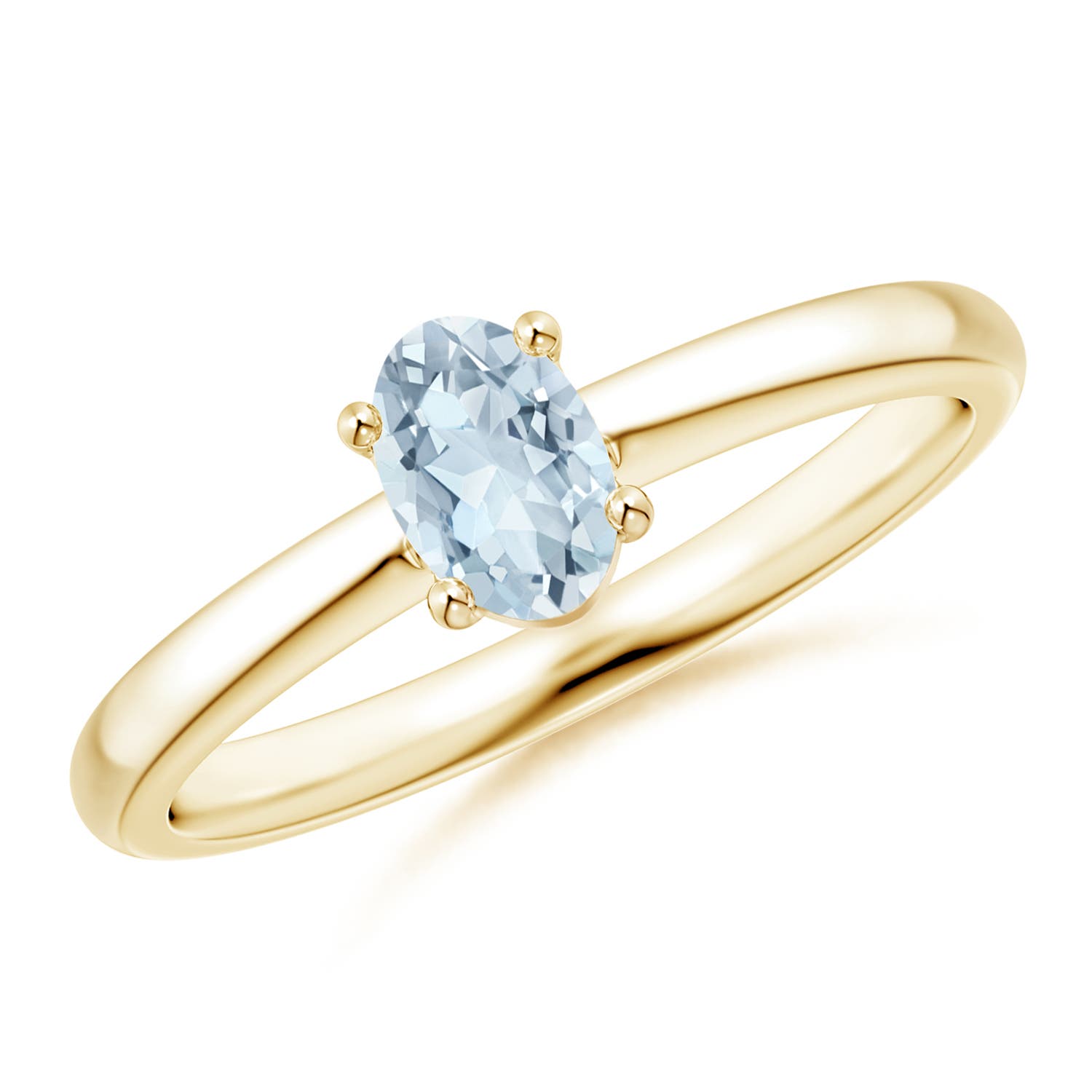 A - Aquamarine / 0.4 CT / 14 KT Yellow Gold