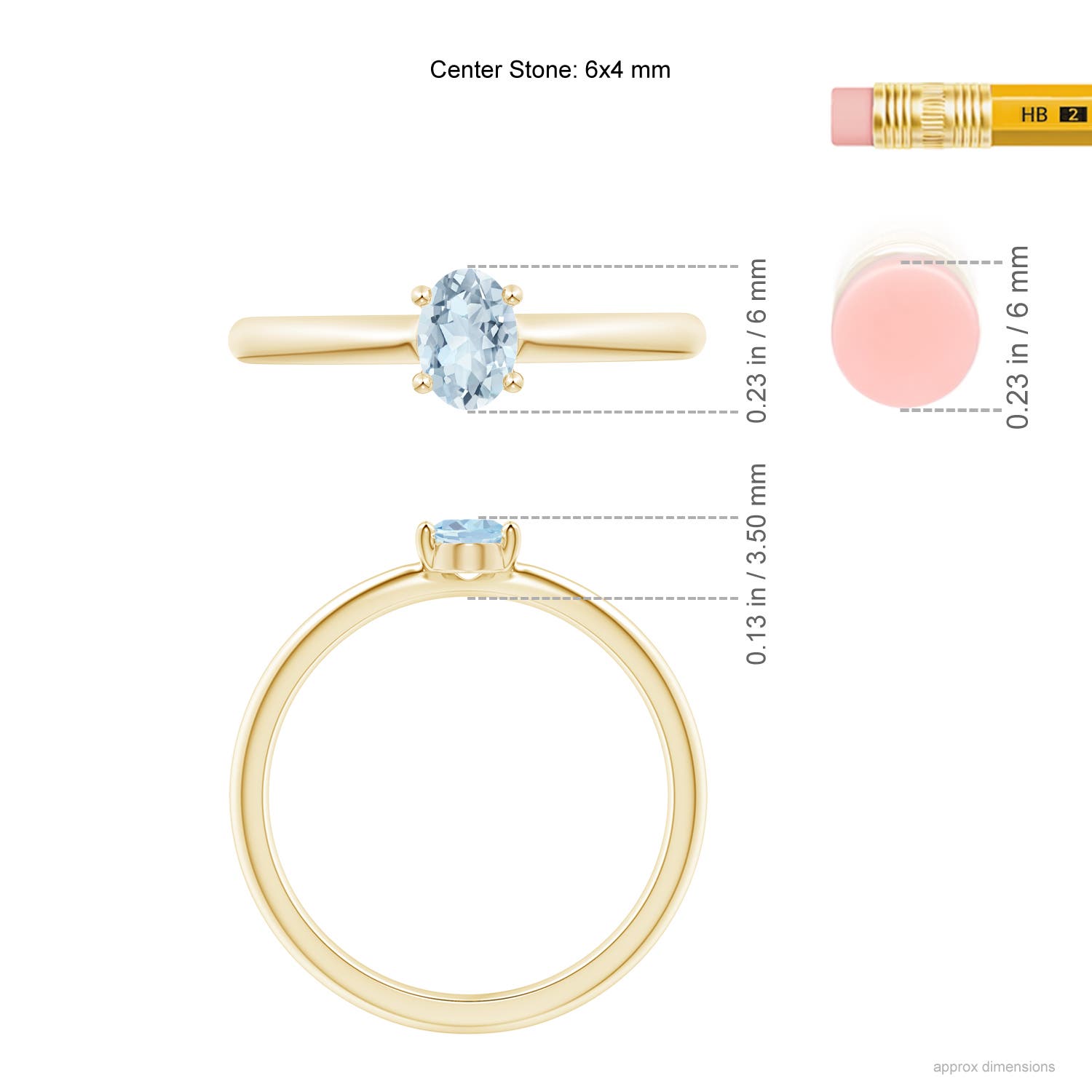 A - Aquamarine / 0.4 CT / 14 KT Yellow Gold