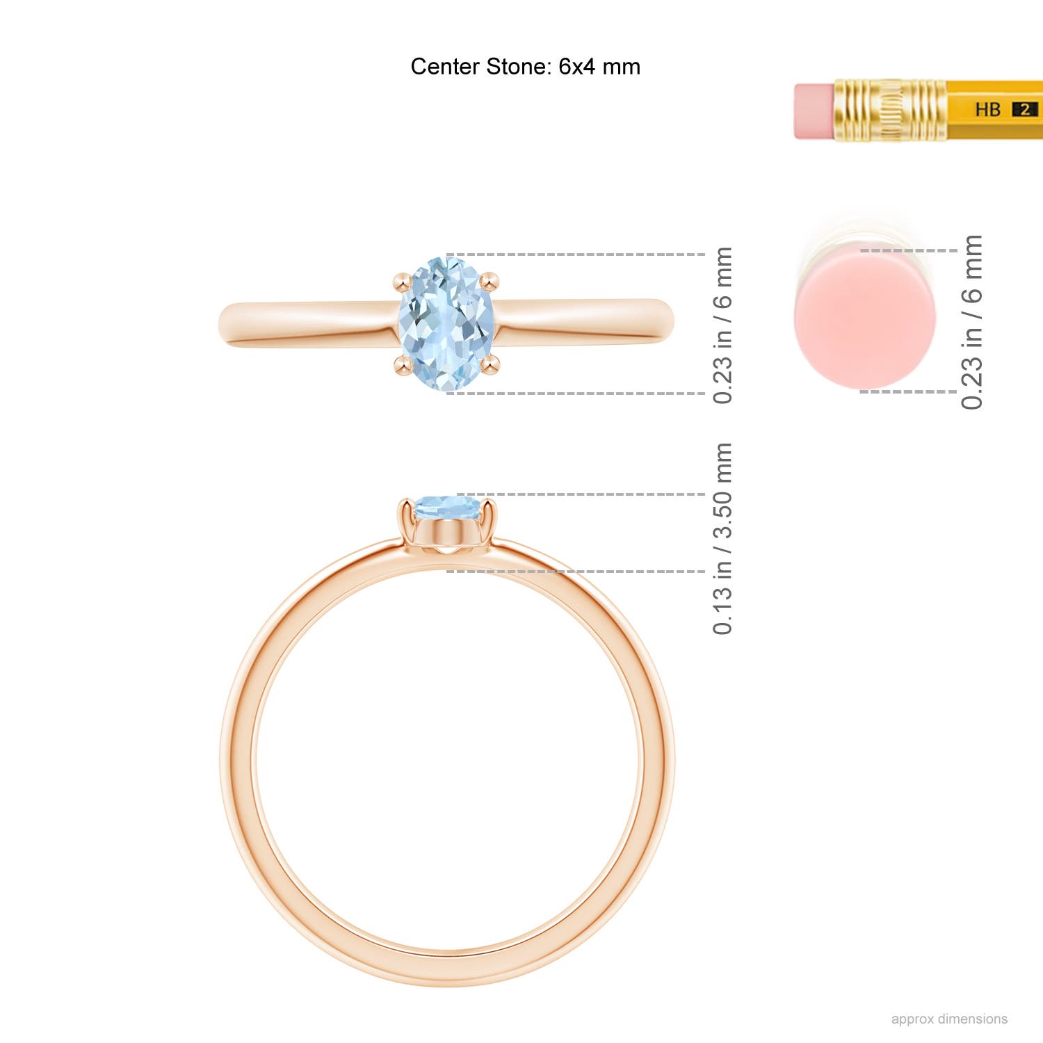 AA - Aquamarine / 0.4 CT / 14 KT Rose Gold